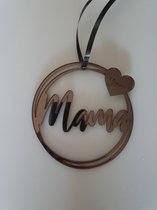 Ronde spiegelhanger Mama brons - spiegel - familie - Mama  I love you – moederdag - mama - autospiegel hanger - auto hanger - raamhanger