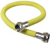 Gasslang RVS - 100cm - RVS buigzame gas slang geel - voor inbouw apparatuur