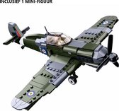 E05 - Britse Supermarine Spitfire - 290 onderdelen en 1 mini-figuur - WW2 Bouwstenen - Lego fit - WW2 - Soldaten - Militair - Tank - Army - Bouwstenen - Wapens - Geweren - Brick -