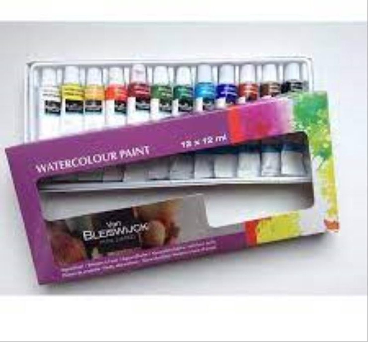 Watercolour paint - Aquarelverf - 12 x 12 ml - Van Bleiswijck Holland - Verfset