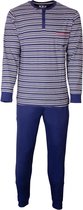 M.E.Q. Heren pyjama Blauw Grijs gestreept MEPYH1803A - Maten: M
