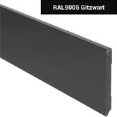 Hoge plinten - MDF - Moderne plint 120x12 mm - Zwart - Voorgelakt - RAL 9005 - Per 5 stuks 2,4m