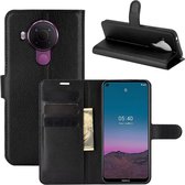 Nokia 5.4 hoesje - MobyDefend Kunstleren Wallet Book Case - Zwart - GSM Hoesje - Telefoonhoesje Geschikt Voor: Nokia 5.4