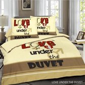 Kasteel Dekbedovertrek Love Is Under The Duvet - 140x200/220 - Beige