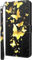 Goud zwart vlinder agenda wallet case hoesje Samsung Galaxy A72