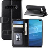 R64 textuur enkele vouw horizontale flip lederen case voor Galaxy S10 +, met houder & kaartsleuven & portemonnee (zwart)