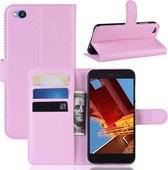 Litchi Texture horizontale flip lederen tas voor Xiaomi Redmi Go, met portemonnee en houder en kaartsleuven (roze)