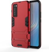 Voor Huawei nova 7 5G schokbestendige pc + TPU beschermhoes met onzichtbare houder (rood)