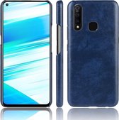 Shockproof Litchi Texture PC + PU Case voor Vivo Z5x (blauw)