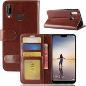 Voor Huawei P20 Lite PU + TPU Crazy Horse Texture Horizontaal Flip Leren Case met Portemonnee & Houder & Kaartsleuven (Bruin)