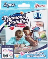 Toy-Toys Diamond Painting Sleutelhanger Uil en Vlinder