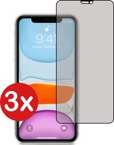 Screenprotector Geschikt voor iPhone 11 Pro Screenprotector Privacy Glas Gehard Full Cover - Screenprotector Geschikt voor iPhone 11 Pro Screenprotector Privacy Tempered Glass - 3 PACK