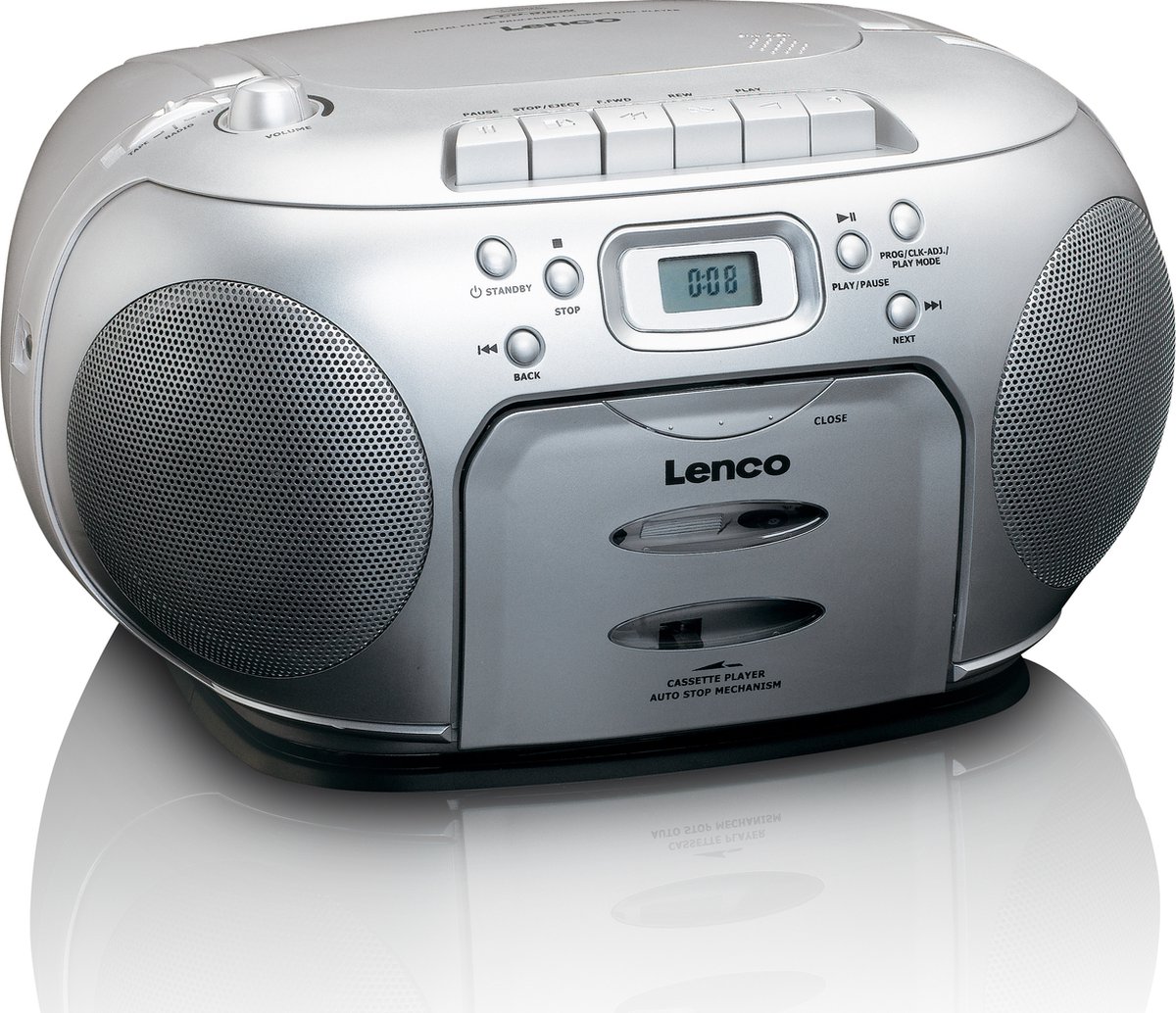 Lenco SCD-420SI - Draagbare radio CD speler met MP3 optie en koptelefoon - Zilver thumbnail 4