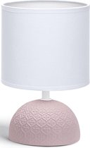 LED Tafellamp - Tafelverlichting - Igory Conton 1 - E14 Fitting - Rond - Mat Roze - Keramiek