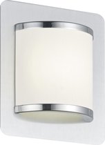 LED Wandlamp - Iona Agiany - 5W - Warm Wit 3000K - Rechthoek - Mat Nikkel - Aluminium/Textiel