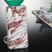 Gekleurde tekening patroon IMD vakmanschap Soft TPU beschermhoes voor Galaxy A60 (Rose Gold Marble)