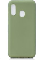 Frosted Solid Color TPU beschermhoes voor Galaxy A20e (Bean groen)