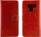 Voor LG Q60 / K50 Crazy Horse Texture Horizontale Flip Leather Case met houder & kaartsleuven & portemonnee & fotolijst (bruin)