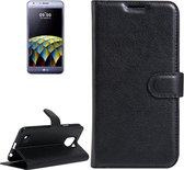 Voor LG X Cam Litchi Texture Horizontale flip lederen tas met houder & kaartsleuven & portemonnee (zwart)