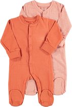 Zeeman new born pyjama - biologisch katoen - oranje  - maat 56 - 2 stuks
