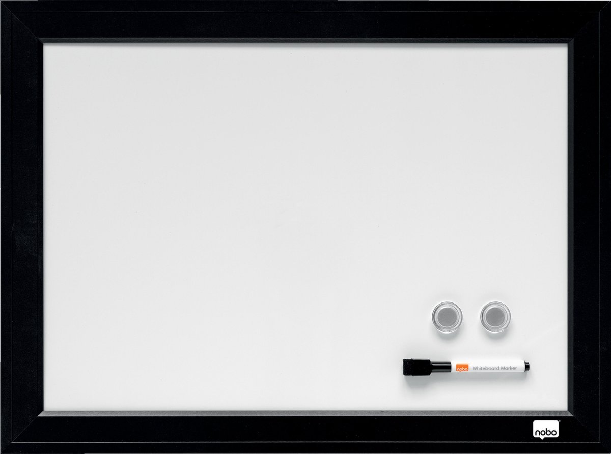 Nobo Magnetisch Whiteboard Met Zwarte Lijst - 58,5 x 43 Cm - Inclusief Montageset, Magneten En Marker thumbnail 2
