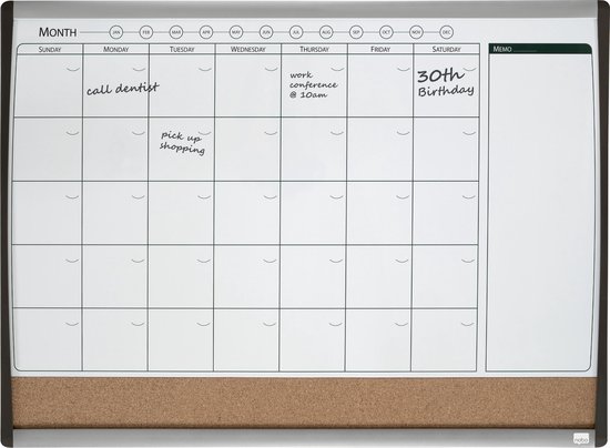 Nobo Maandplanner - 58,5 x 43,0 cm - Inclusief Magneet, Marker En Wisser