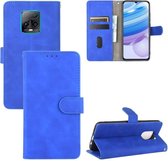 Voor Xiaomi Redmi 10X & 10X Pro 5G Effen Kleur Huidgevoel Magnetische Gesp Horizontale Flip Kalf Textuur PU Lederen Case met Houder & Kaartsleuven & Portemonnee (Blauw)