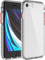 2-in-1 ultraheldere schokbestendige pc + TPU-hoes met verwijderbare kleurknop voor iPhone SE 2020/8/7 (rood)