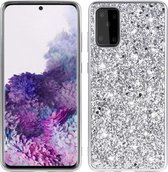 Voor Samsung Galaxy A51 5G glitter poeder schokbestendig TPU beschermhoes (zilver)