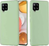 Voor Samsung Galaxy A42 5G pure kleur vloeibare siliconen schokbestendige volledige dekking hoes (groen)