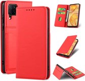 Voor Huawei P40 Lite Sterk magnetisme Vloeibaar gevoel Horizontaal Flip lederen tas met houder & kaartsleuven & portemonnee (rood)