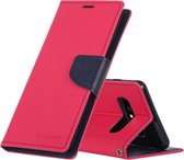 GOOSPERY FANCY DAGBOEK Horizontale Flip PU lederen tas voor Galaxy S10, met houder & kaartsleuven en portemonnee (Rose Red)