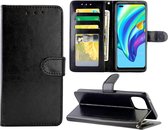 Voor OPPO Reno4 Lite / F17 Pro / A93 Crazy Horse textuur lederen horizontale flip beschermhoes met houder & kaartsleuven & portemonnee & fotolijst (zwart)