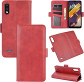 Voor LG K22 Dual-side magnetische gesp Horizontale flip lederen tas met houder & kaartsleuven & portemonnee (rood)