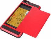 Blade PC + TPU combinatiebehuizing met kaartsleuf voor iPhone 6 Plus & 6S Plus (rood)