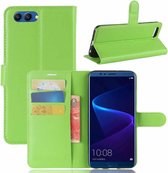 Voor Huawei Honor View 10 Litchi Texture Horizontale Flip Leren Case met Houder & Kaartsleuven & Portemonnee (Groen)