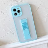 Doorschijnend Frosted TPU + PC magnetische beschermhoes met felle kleur onzichtbare beugel voor iPhone 12 Pro (hemelsblauw)