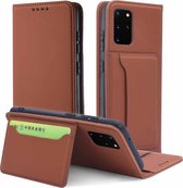 Voor Samsung Galaxy S20 Plus 5G Sterk Magnetisme Schokbestendig Horizontaal Flip Vloeistofgevoel Leren Case met Houder & Kaartsleuven & Portemonnee (Bruin)