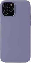 Voor iPhone 12 Pro Max effen kleur vloeibare siliconen schokbestendige beschermhoes (lavendelgrijs)