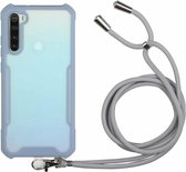 Voor Geschikt voor Xiaomi Redmi Note 8 acryl + kleur TPU schokbestendig hoesje met nekkoord (melkgrijs)