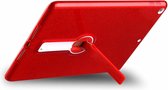 Schokbestendige glitter pc + TPU beschermhoes met houder voor iPad 9.7 (2018) & (2017) (rood)