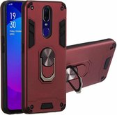 Voor OPPO F11 & A9 2 in 1 Armor Series PC + TPU beschermhoes met ringhouder (wijnrood)