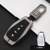 Auto Lichtgevende All-inclusive Zinklegering Sleutel Beschermhoes Sleutel Shell voor Geely B Stijl Smart 4-knop (Gun Metal)