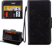 Voor Sony Xperia XZ Vlinders Liefde Bloemen Embossing Horizontale Flip Leren Case met Houder & Kaartsleuven & Portemonnee & Lanyard (Zwart)
