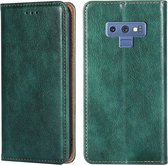 Voor Samsung Galaxy Note9 PU + TPU Gloss Oil Effen Kleur Magnetische Horizontale Flip Leren Case met Houder & Kaartsleuf & Portemonnee (Groen)