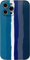Rainbow IMD schokbestendige TPU beschermhoes voor iPhone 12 (blauw)