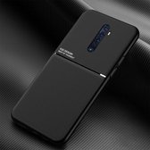Voor OPPO Reno2 Classic Tilt Strip Grain Magnetisch Schokbestendig PC + TPU-hoesje (zwart)