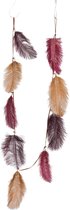 J-Line Slinger Pluim Roze/Bordeaux/Oker Set van 2 stuks