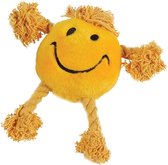 Happy pet happy faces pluche smiley geel - 29x26x8 cm - 1 stuks