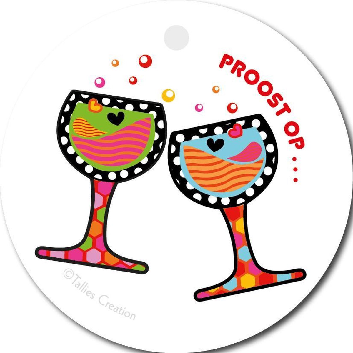 Tallies Cards - kadokaartjes - bloemenkaartjes - Proost op - Popart - set van 5 kaarten - verjaardagskaart - verjaardag - felicitatie - proficiat - 100% Duurzaam